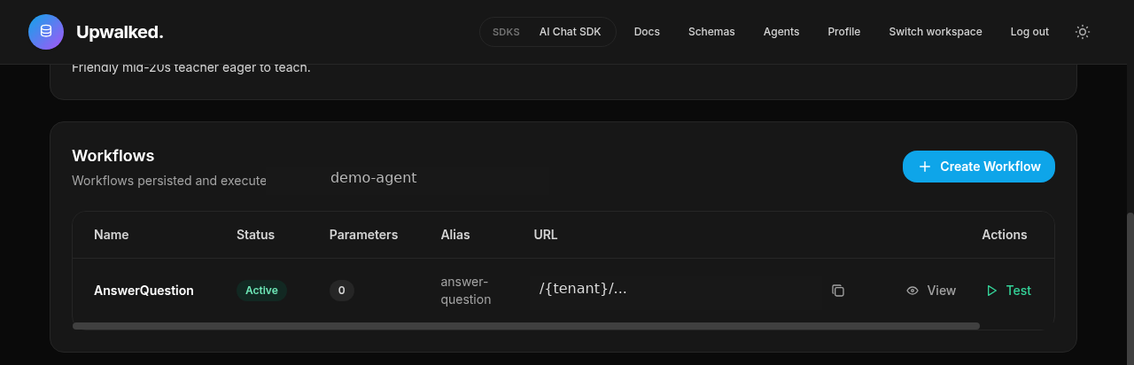 Active agent workflow execute path
